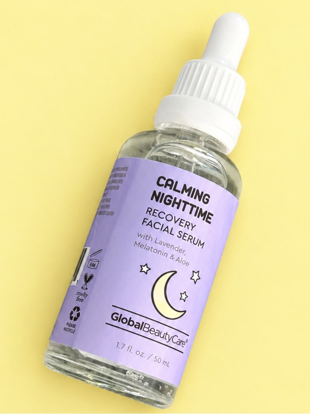 GlobalBeautyCare Calming Nighttime Recovery Facial Serum Lavender Melatonin Aloe